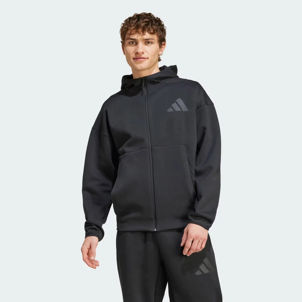 ADIDAS Z.N.E. FULL-ZIP HOODIE - MENS - BLACK